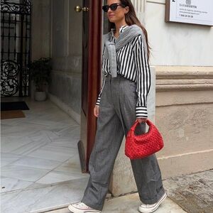 Lauren Ralph Lauren high waisted gray wool pleaded pants #B